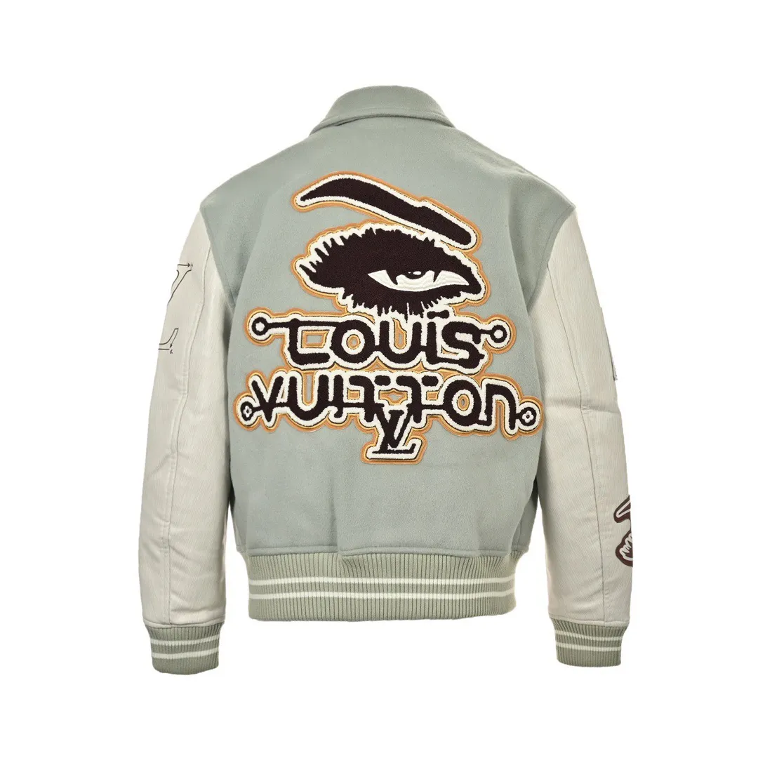 Louis Vuitton 23Fw Eye of the Devil Heavy Embroidered Baseball Jacket Jacket